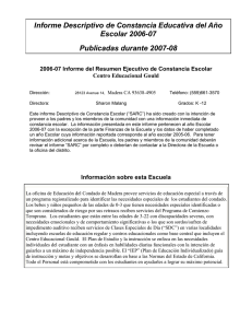 Informe Descriptivo de Constancia Educativa del Año Escolar 2006