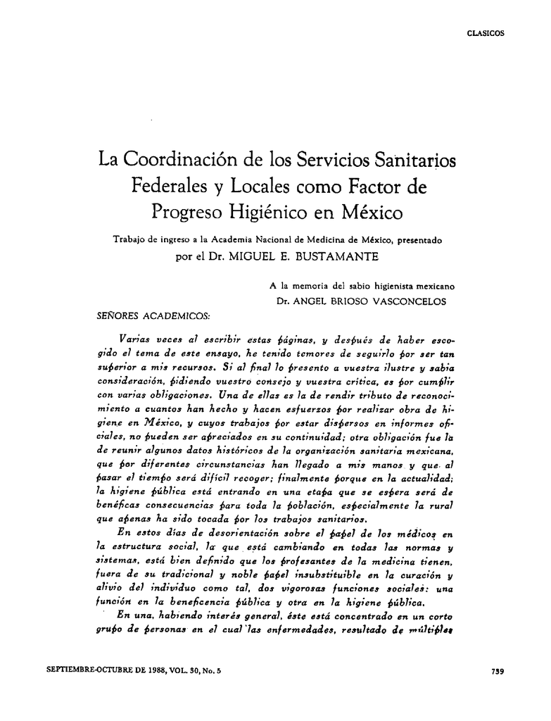 La Coordinacion De Los Servicios Sanitarios Federales Y Locales