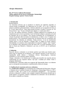 Alergia alimentaria y reacciones adversas a alimentos