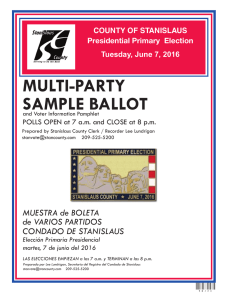 MULTI-PARTY SAMPLE BALLOT - Stanislaus County Elections