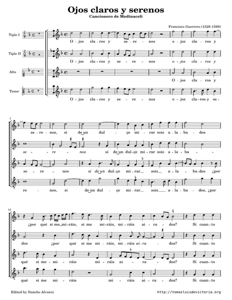 Ojos claros y serenos