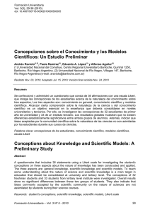 Concepciones sobre el Conocimiento y los Modelos Científicos: Un