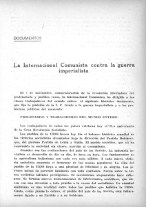 La Internacional Comunista contra la guerra imperialista