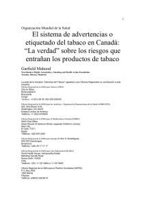 El sistema de advertencias o etiquetado del tabaco en