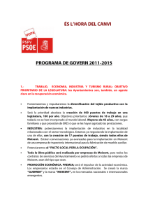 ÉS L`HORA DEL CANVI PROGRAMA DE GOVERN 2011-2015