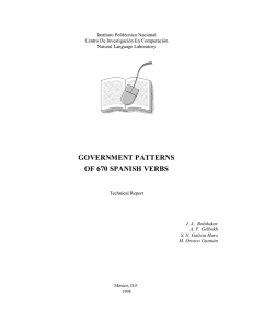 Government patterns of 670 Spanish verbs