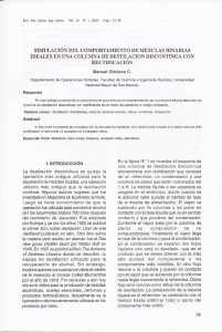 simulación del comportamiento de mezclas binarias ideales en una