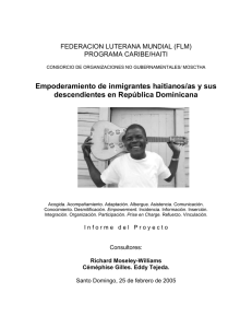 Empoderamiento de inmigrantes haitianos/as y sus descendientes