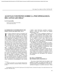 algunas cuestiones sobre la psicopedagogía del lenguaje