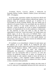 Convivio, edición y traducción de Fernando Molina Castillo, Madrid