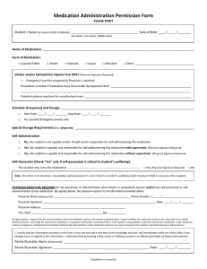 Medication Administration Permission Form