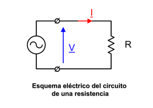 Esquema eléctrico del circuito de una resistencia