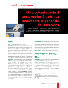 Histerectomía vaginal con termofusión, técnica