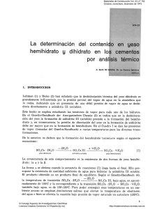 An&aacute;lisis T&eacute;rmico de Yeso en Cementos: Hemiidrato y Dihidrato