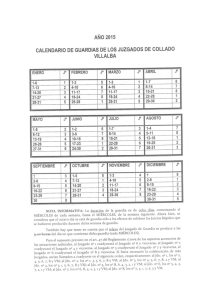 año 2015 calendario de guardias de los juzgados de collado villalba