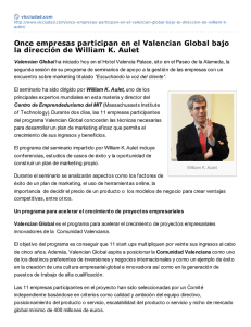 Once empresas participan en el Valencian Global bajo la