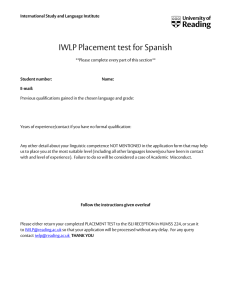 IWLP Placement test for Spanish