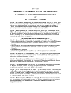 ley n° 296/95 que organiza el funcionamiento del consejo de la