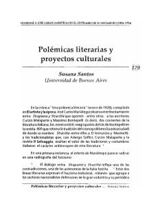 Polémicas literarias y proyectos culturales Susana Santos