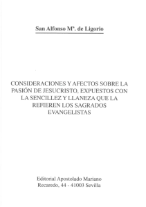 San Alfonso M“. de Ligorio CONSIDERACIONES Y AFECTOS