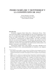 Pedro María Ric y Montserrat y la Constitución de 1812