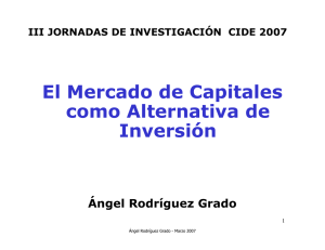 El Mercado de Capitales como Alternativa de Inversión