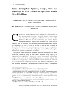 Reseña bibliográfica: Agamben, Giorgio, Opus Dei. Arqueología del