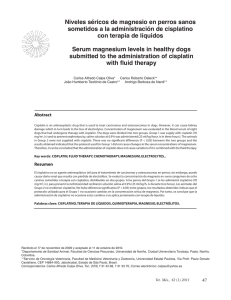 Niveles séricos de magnesio en perros sanos sometidos a la