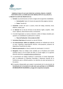 NORMAS PARA EVALUAR COMUNICACIONES, POR EL COMITÉ