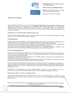 Circular de requisitos, criterios y formatos de solicitudes de pago