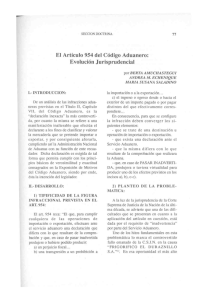 El Articulo 954 del Código Aduanero: Evolución Jurisprudencial
