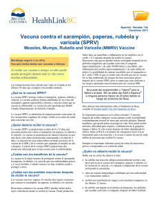Measles, Mumps, Rubella and Varicella (MMRV) Vaccine