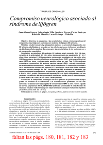 Compromiso neurológico asociado al síndrome de Sjögren