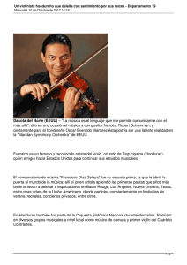 Un violinista hondureño que deleita con sentimiento por sus raíces
