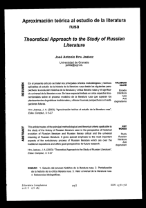 Aproximación teórica al estudio de la literatura rusa Theoretícal