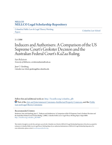 Inducers and Authorisers: A Comparison of the US Supreme Court`s