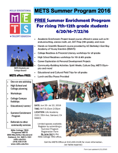 METS Summer Program 2016