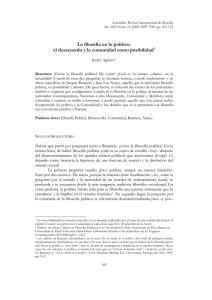 La filosófía en lo político: el desacuerdo y la comunidad como