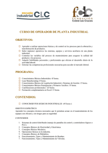 curso de operador de planta industrial objetivos: programa