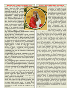 Historia de la virgen y mártir Sta. Julia Santa Julia de Cartago fue