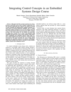 Integrating Control Concepts in an Embedded Systems Design Course