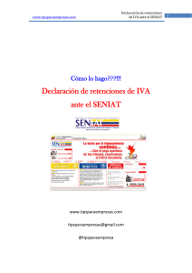 Declaración de retenciones de IVA ante el SENIAT... empresas