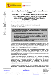 Riociguat ( Adempas): contraindicado en pacientes con