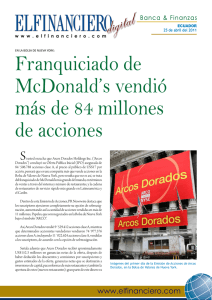 Franquiciado de McDonald`s vendió más de 84