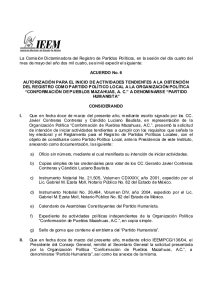 La Comisión Dictaminadora del Registro de Partidos Políticos, en la