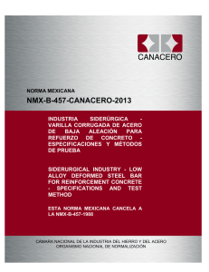 Norma mexicana NMX-B-457-Canacero-2013