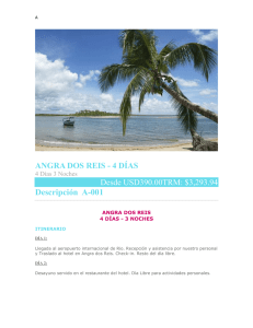 ANGRA DOS REIS - 4 DÍAS Desde USD390.00TRM