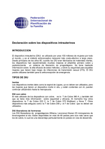 Declaración sobre los dispositivos intrauterinos