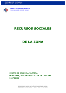 RECURSOS SOCIALES DE LA ZONA