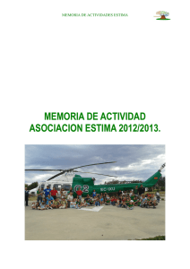 Memoria de Actividades ESTIMA 2013